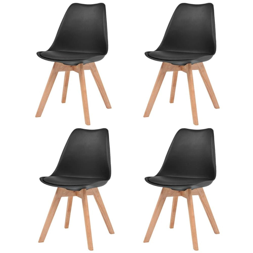 Petromila vidaXL Jedálenské stoličky 4 ks, čierne, plast
